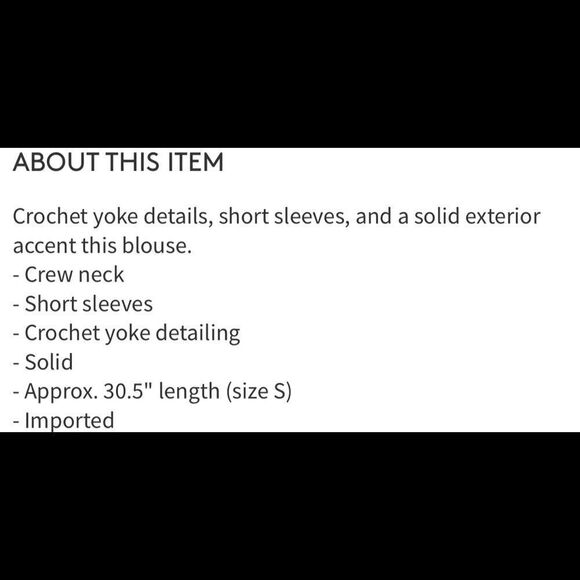 Crochet Trim Short sleeve blouse - Picture 9 of 10